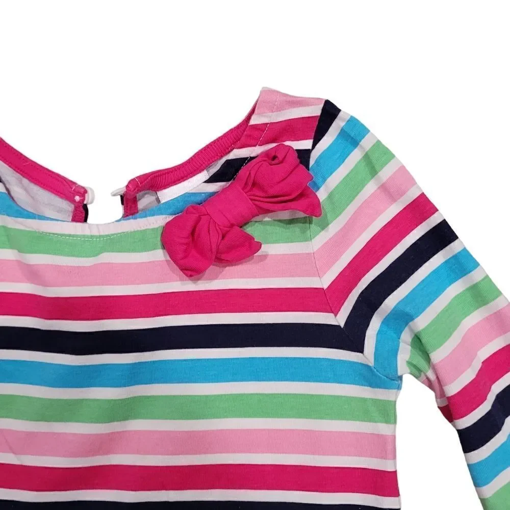 Stripe & pink long sleeve Dress